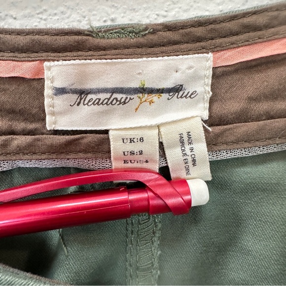 Anthropologie Meadow Rue Olive Green Patchwork Skirt Women’s‎ Sz 2 - Picture 3 of 4